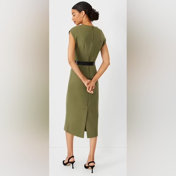 Ann Taylor Midi Sheath Dress Green - Picture 3 of 7